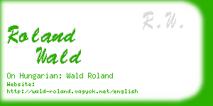 roland wald business card